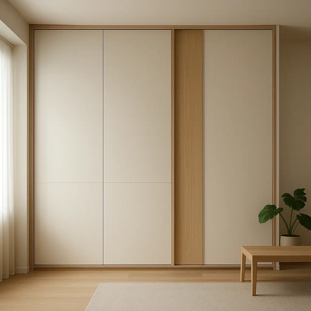 Massgefertigter Einbauschrank in minimalistischer Wohnung